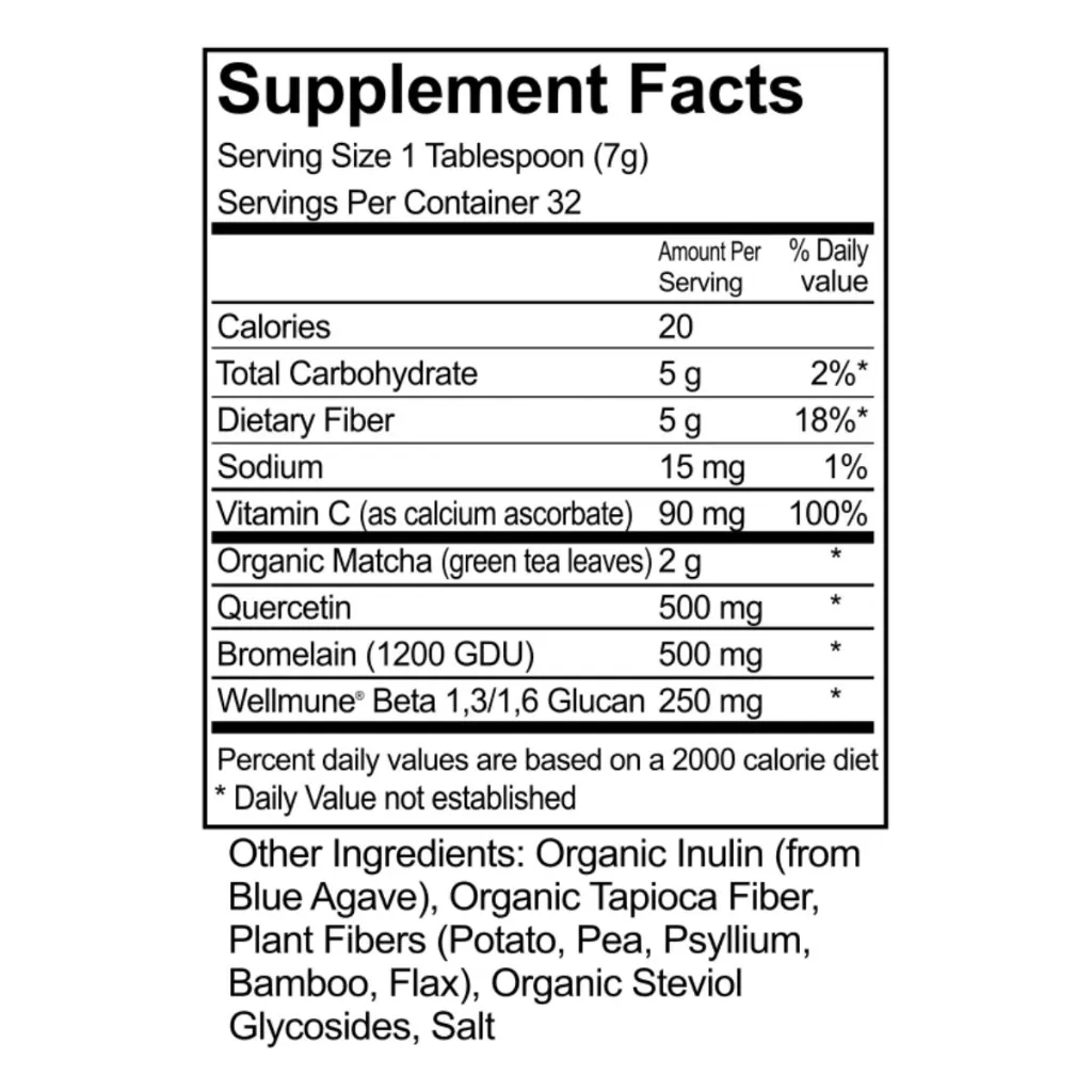Ultimatcha Supplement Facts 32 Servings.webp